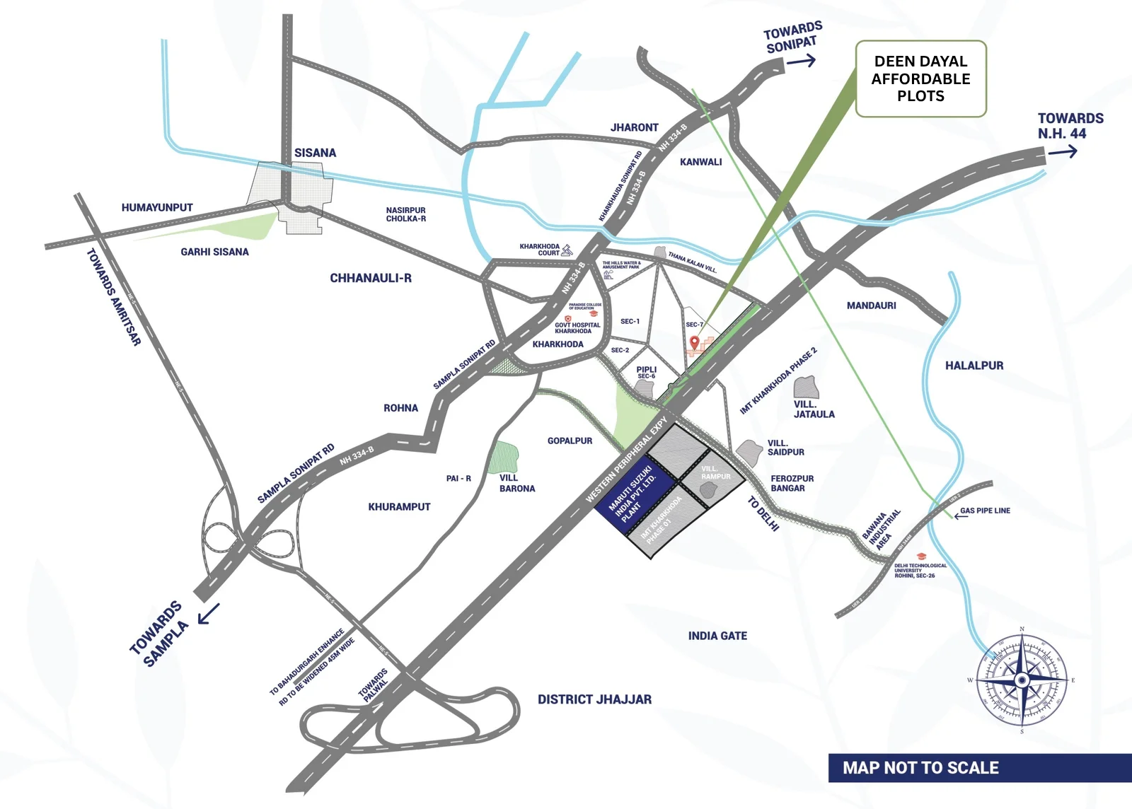 Location Map for Affordable Deen Dayal Plots